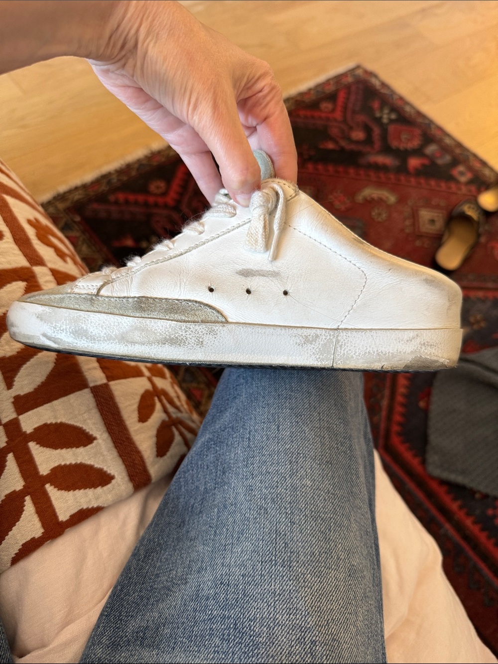Golden Goose White Leather Super Star Sabot with Platinum Star - Picture 5 of 13